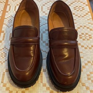 Madewell The Bradley Lugsole Loafer in Leather Cherry Wood 10H (10 and a half)